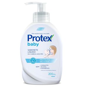 Sabonete Líquido Protex Baby da Cabeça aos Pés Protex Proteção Delicada Frasco 200ml