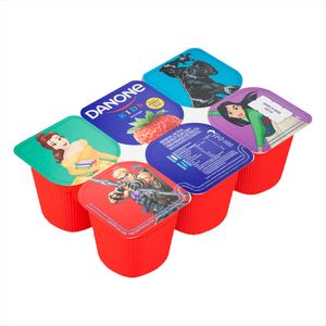 Bebida Láctea Fermentada Danone Kids Morango Bandeja 510g com 6 Unidades