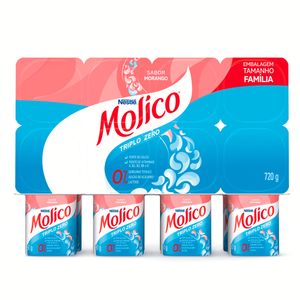 Iogurte Molico Morango Zero Lactose Bandeja 720g 8 Unid Tamanho Família