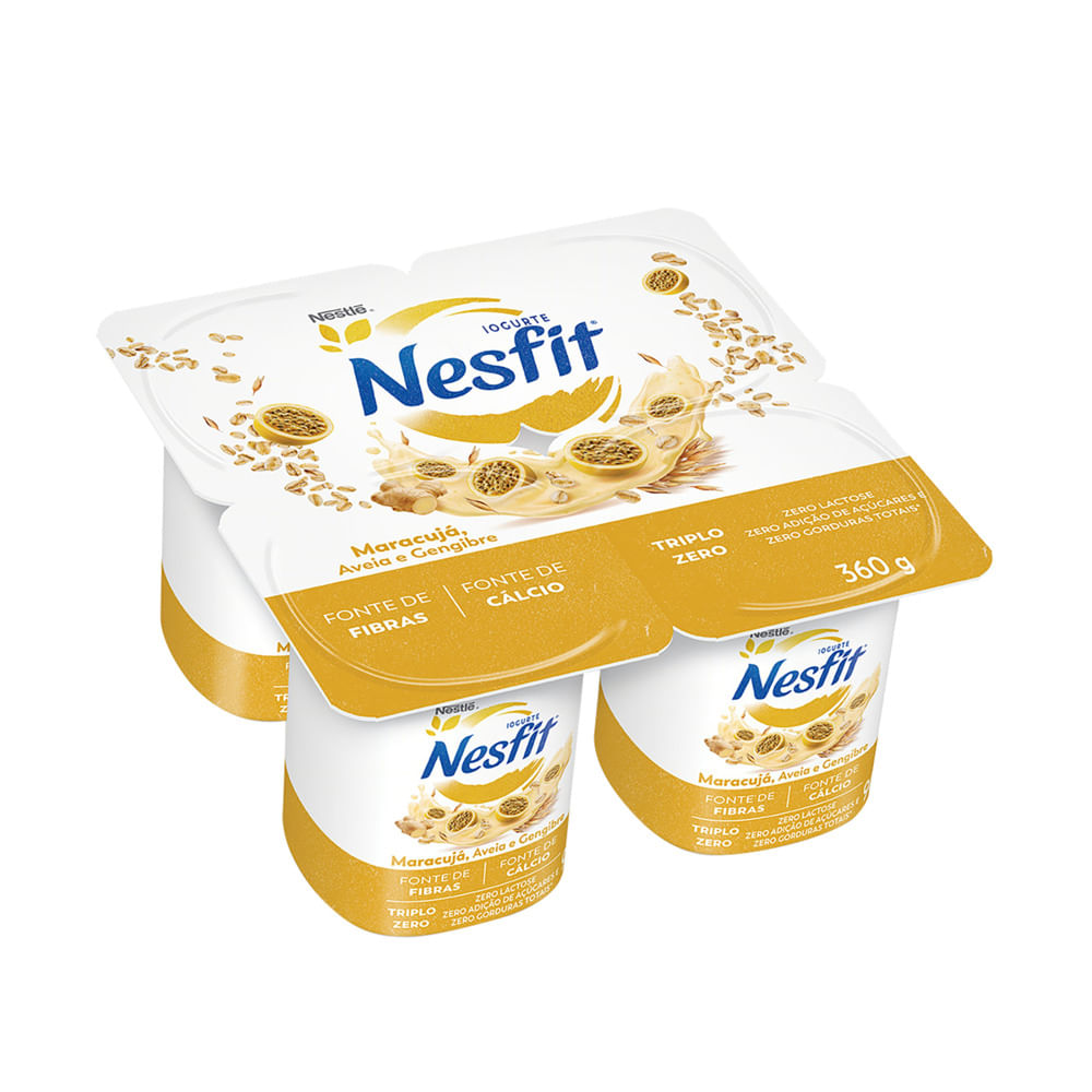 Iogurte Nesfit Zero Lactose Maracujá, Aveia e Gengibre 360g c