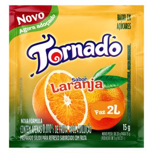 Refresco em Pó Tornado Laranja Pacote 15g