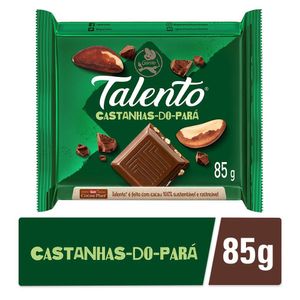 Chocolate ao Leite Garoto Talento c/ Castanha-do-Pará 85g