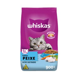 Alimento para Gatos Castrados Adultos 1+ Whiskas Peixe 900g