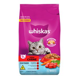 Alimento para Gatos Castrados Adultos 1+ Whiskas Carne 900g