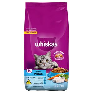 Alimento p/ Gatos Castrados Adultos 1+ Whiskas Peixe 2,7Kg