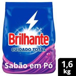 Lava Roupas em Pó Brilhante Roupas Brancas e Coloridas Cuidado Total Pacote 1.6Kg