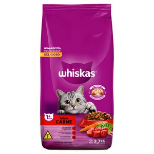 Alimento p/ Gatos Adultos Whiskas Premium Carne 2,7Kg
