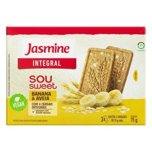 Biscoito Jasmine Sou Sweet Integral Banana & Aveia Caixa 75g