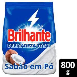 Lava-Roupas em Pó Brilhante Roupas Brancas e Coloridas Delicadeza Total Pacote 800g