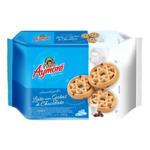 Biscoito Amanteigado Aymoré c/ Gotas de Chocolate Leite Pacote 248g