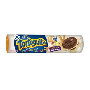 Biscoito Recheado Tortuguita Chocolate Recheio Baunilha 120g