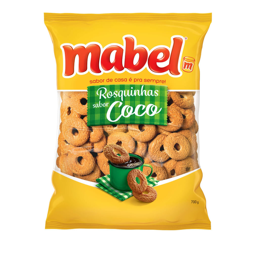 Biscoito Doce Rosquinha Coco Mabel Pacote 600g
