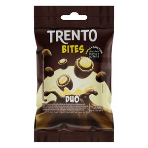 Wafer Trento Bites Duo Recheio Baunilha Cobertura Chocolate Branco eChocolate ao Leite 40g