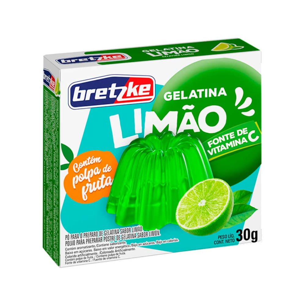 Gelatina em Pó Bretzke Limao 30g Gelatina Bretas