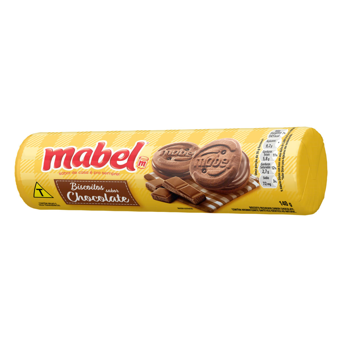Biscoito Recheado Mabel Chocolate Pacote 140g | Bretas Supermercado