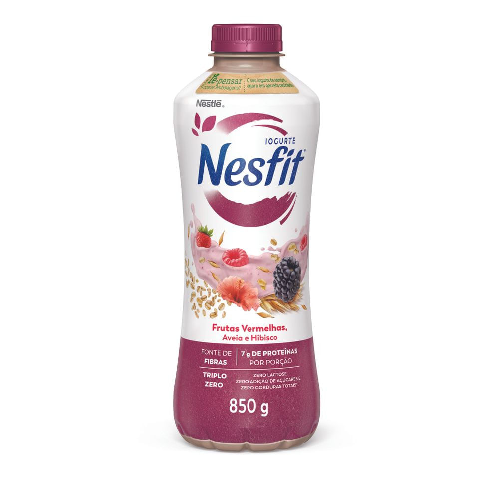 Iogurte Nesfit Desnatado Frutas Vermelhas, Aveia e Hibisco