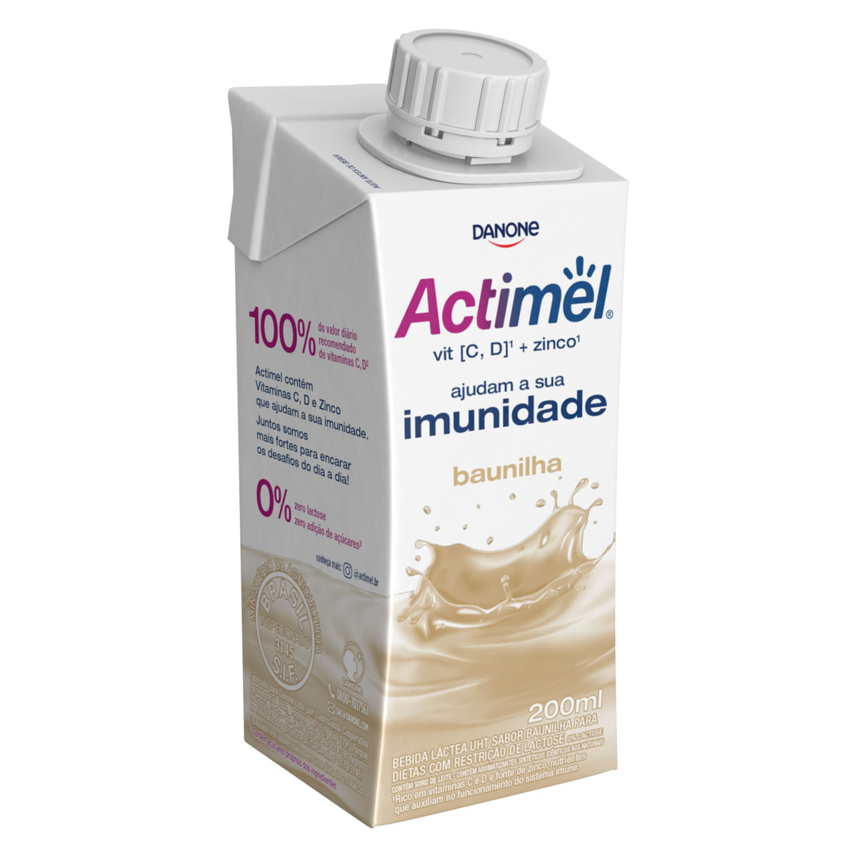 Bebida Láctea Actimel Zero Lactose Baunilha Uht 200ml | Bretas