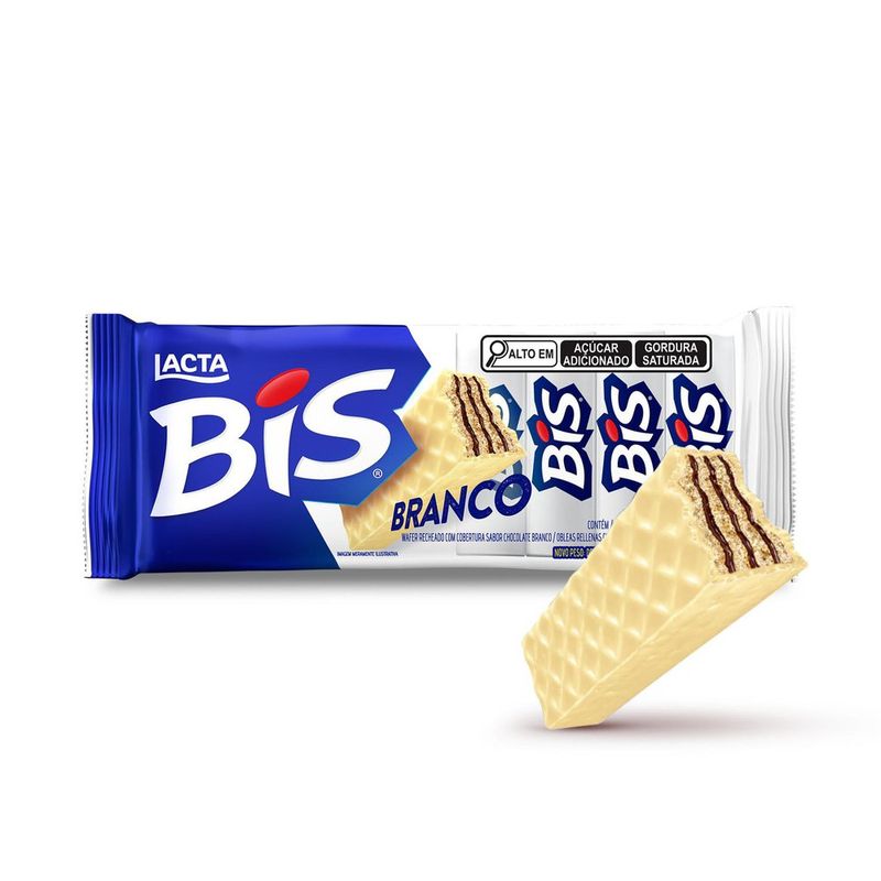 Wafer Lacta Bis Recheio e Cobertura Chocolate Branco 100.8g