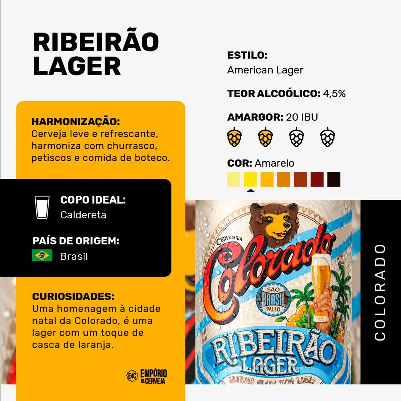 Pack com 12 Cervejas Colorado Lager Ribeirão Long Neck 355m