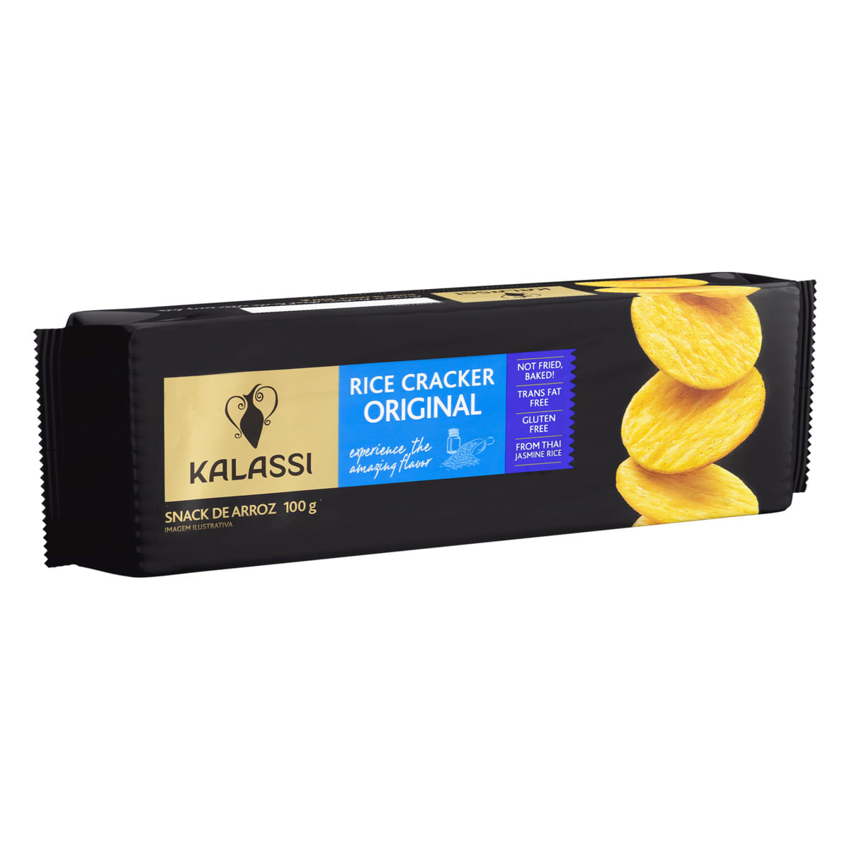 Snack de Arroz Kalassi Rice Cracker Original 100g | Bretas Supermercado