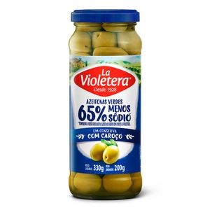 Azeitona Verde La Violetera c/ Caroco 65% Menos Sódio 200g