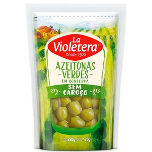 Azeitona La Violetera Verde s/ Caroço Doypack 120g