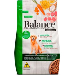 Alimento p/ Cães Balance Adultos Raças Médias e Grandes Carne, Frango e Vegetais Pouch 900g