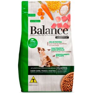 Alimento p/ Cães Balance Filhotes Raças Médias e Grandes Carne, Frango e Vegetais Pouch 900g