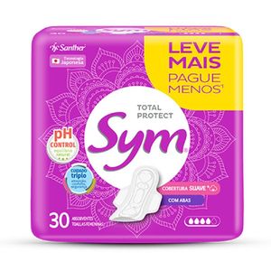 Absorvente Sym com Abas Seca com 30 Unid Leve + Pague -