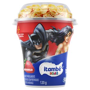 Iogurte Parcialmente Desnatado Itambé Kids Justice League Morango com Cereais Copo 120g