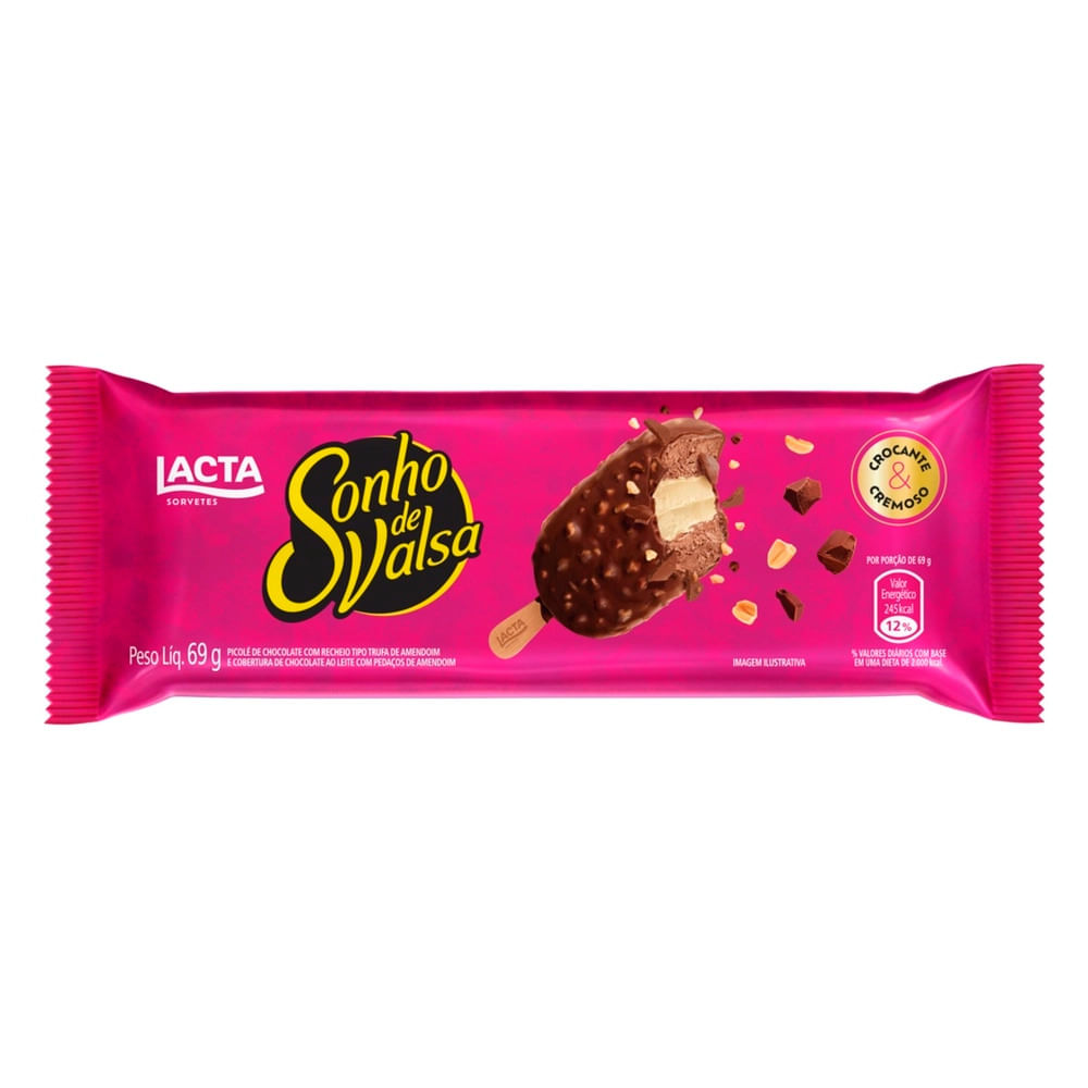 Picolé Sonho de Valsa Lacta 69g
