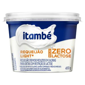 Requeijão Cremoso Itambé Light Zero Lactose Nolac Pote 400g