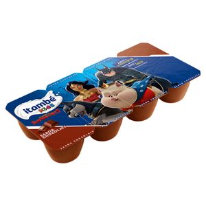 Sobremesa Láctea Itambé Kids Chocolate League of SuperPets Bandeja 304g com 8 Unidades de 38g Cada