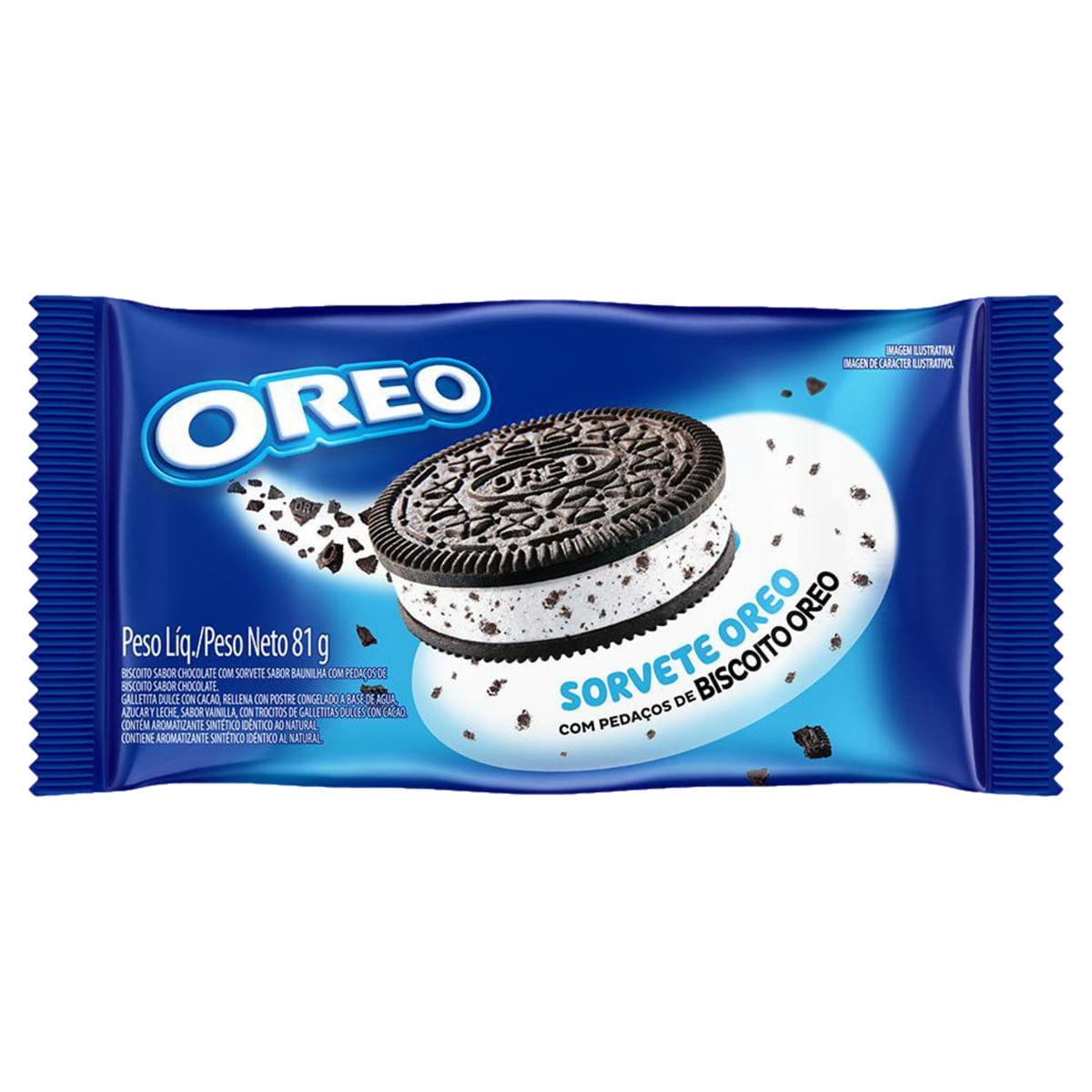 Sorvete Oreo Baunilha com Biscoito de Chocolate Pacote 81g | Bretas ...