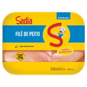 Filé de Peito de Frango Sadia Bandeja Congelado 1Kg