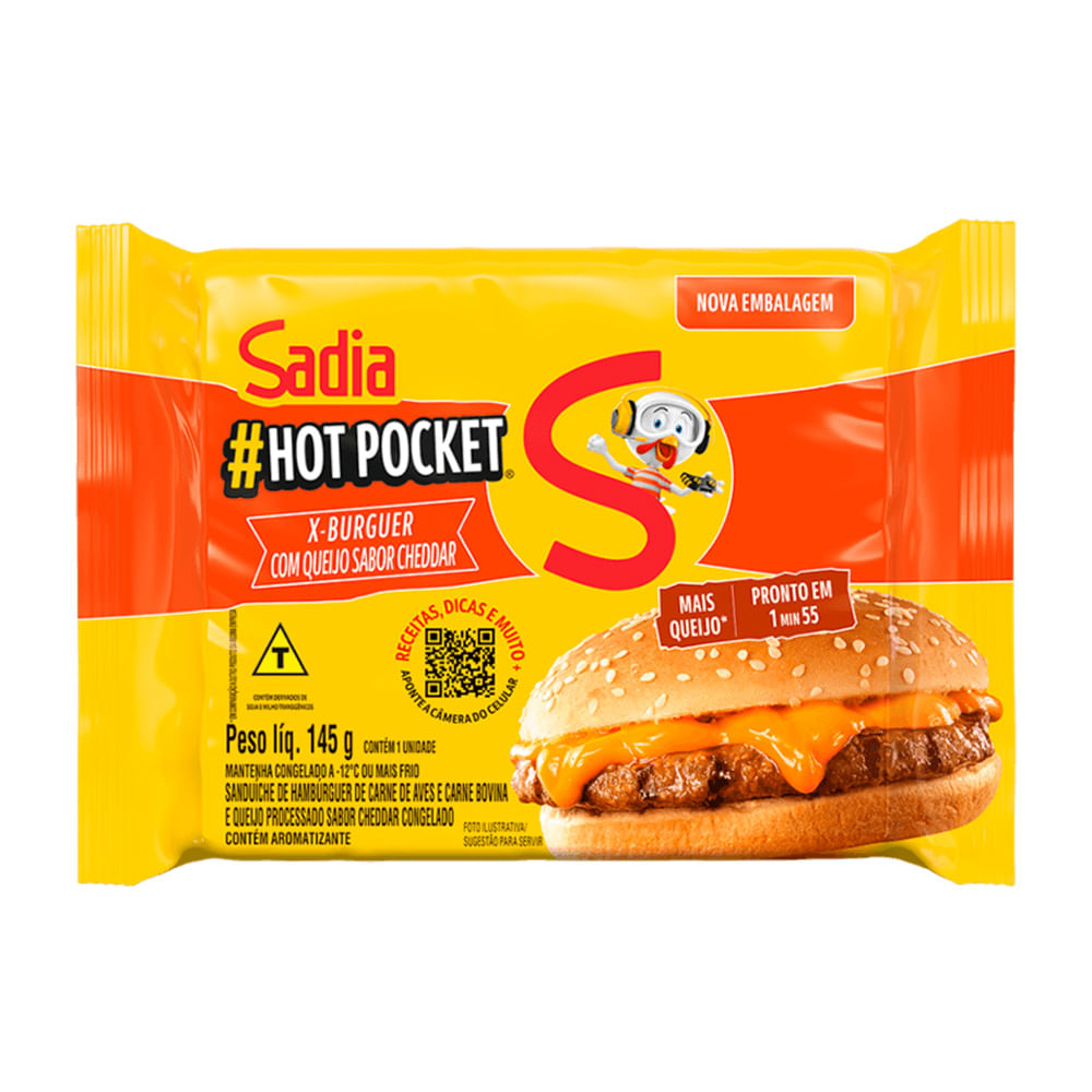 Hot Pocket Sadia XCheddar Cremoso 145g Bovino Bretas