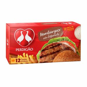 Hambúrguer de Frango e Bovino Perdigão Defumado 672g c/ 12 Unid