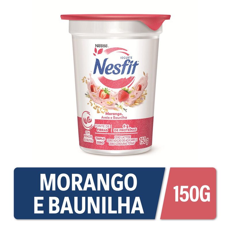 Iogurte Nesfit Desnatado Morango, Aveia e Baunilha Zero Lactose