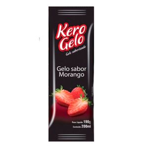 Gelo Saborizado p/ Bebidas Kero Gelo Congelado Morango 200ml