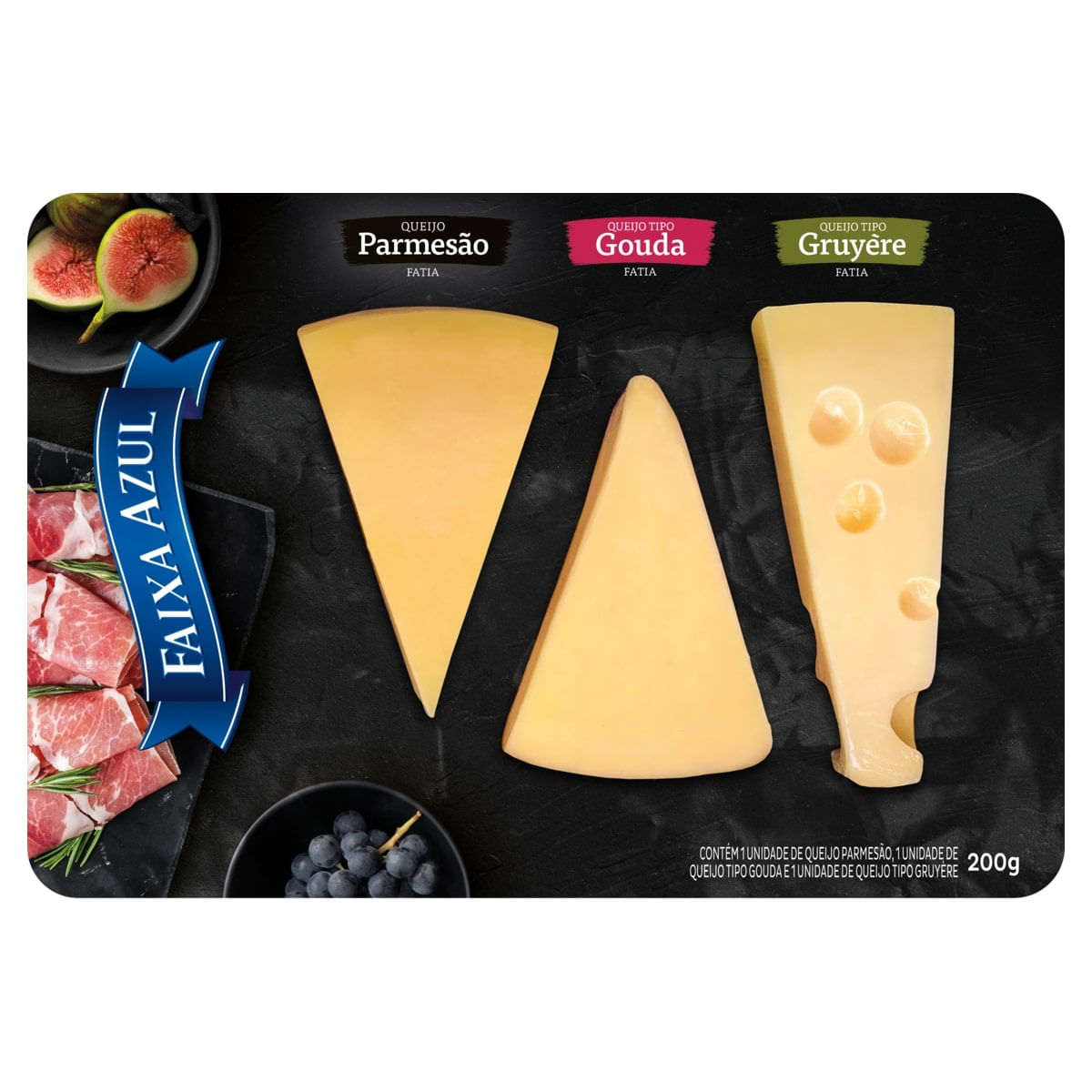 Queijo Parmesão Faixa Azul Gouda e Gruyère 200g | Bretas Supermercado