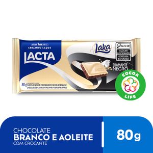 Chocolate Lacta Branco e ao Leite Diamante Negro Laka 80g