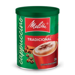 Cappuccino Solúvel Melitta Tradicional Lata 200g