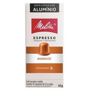 Café em Cápsula Melitta Torrado e Moído Espresso Audacce Caixa 5.2g c/ 10 Unid