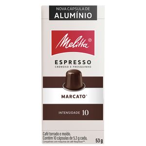 Café em Cápsula Torrado e Moído Espresso Melitta Marcato Caixa 53g 10 Unid de 5.2g Cada