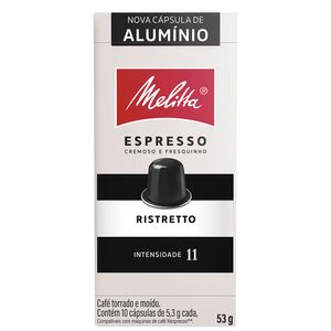 Café em Cápsula Torrado e Moído Espresso Melitta Ristretto Caixa 53g 10 Unid de 5.2g Cada