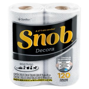 Toalha de Papel Snob Folha Dupla Decora c/ 2 Unid c/ 60 Folhas Cada