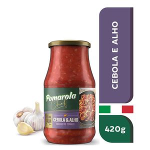 Molho de Tomate Pomarola Chef Cebola & Alho Vidro 420g