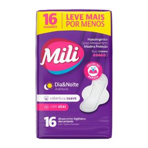 Absorvente Mili Suave c/ Abas Dia&Noite c/ 16 Unid