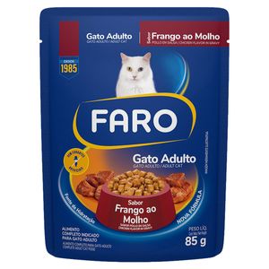 Alimento p/ Gatos Faro Adultos Frango ao Molho Sachê 85g