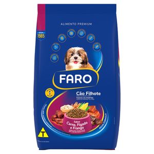 Alimento p/ Cães Faro Filhotes Carne, Fígado e Frango 2.7Kg